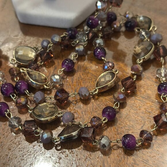 Long, multi-colored beaded fashion necklace - Picture 3 of 7